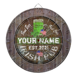 Personalised Irish American pub sign Dart Board