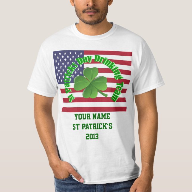 Personalised  Irish american St Patrick's day T-Shirt (Front)
