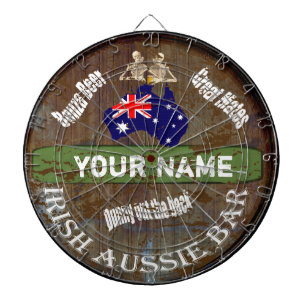 Personalised Irish Aussie pub sign Dartboard