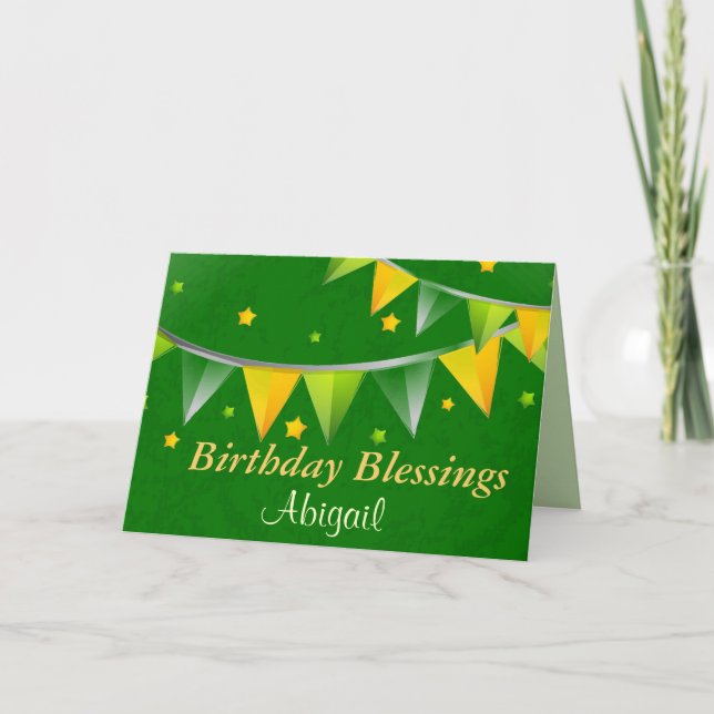 Personalised Irish Birthday Blessings Scripture Card (Front)