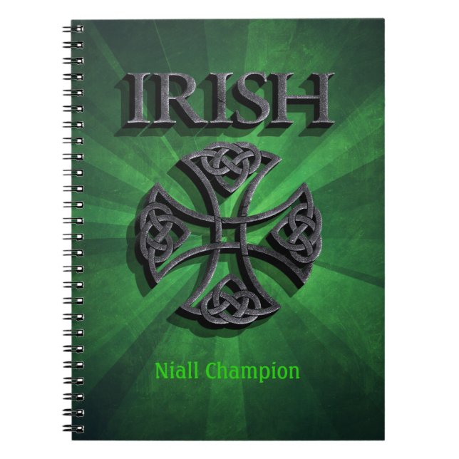 Personalised Irish Celtic Cross Notebook (Front)