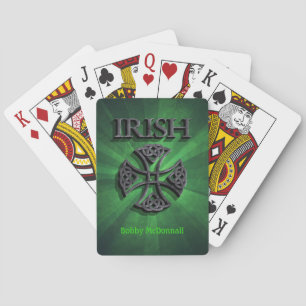 Personalised Irish Celtic Cross Playing Cards