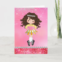 Personalised Irish Dance Brunette Girl Birthday