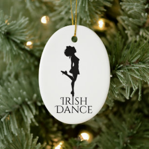 Personalised Irish Dance Hard Shoe Christmas Ceramic Ornament