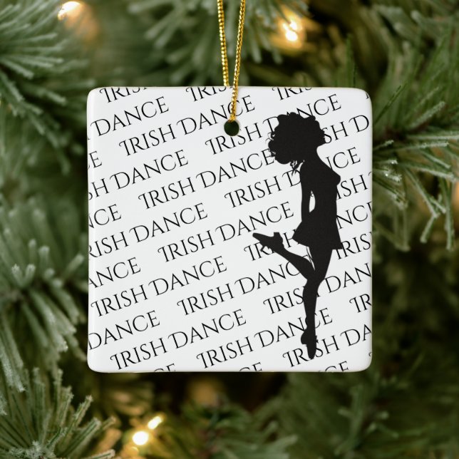 Personalised Irish Dance Hard Shoe Christmas Ceramic Ornament (Tree)
