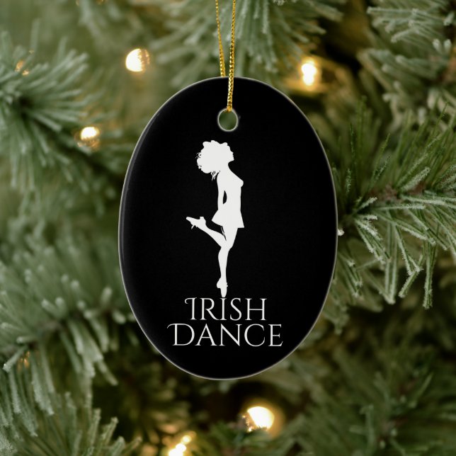 Personalised Irish Dance Hard Shoe Christmas Ceramic Ornament (Tree)