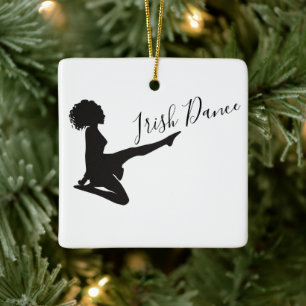 Personalised Irish Dance Soft Shoe Christmas Ceramic Ornament