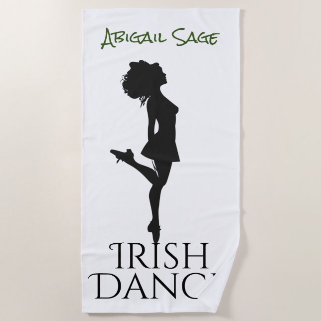 Personalised Irish Dancer Hard Shoe Dance Beach Towel (Front)