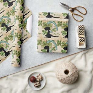 Personalised Irish Dancer, Shamrock and Horseshoe Wrapping Paper