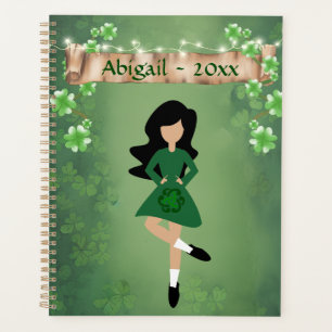 Personalised Irish Dancer with Black Hair Dance Planner