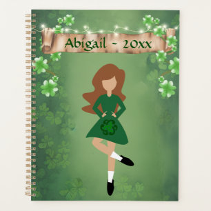 Personalised Irish Dancer with Brown Hair Dance Planner