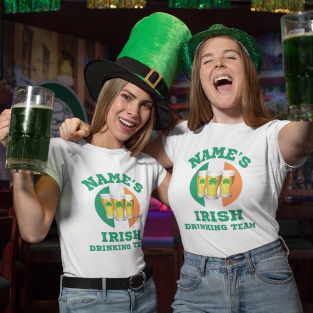 Personalised Irish Drinking Team 3 Women's T-Shirt (Cheers to St. Patrick's Day with our Irish Drinking Team t-shirts. Order today!)
