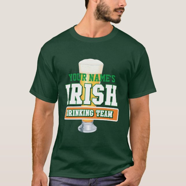 Personalised Irish Drinking Team Dark T-Shirt (Front)