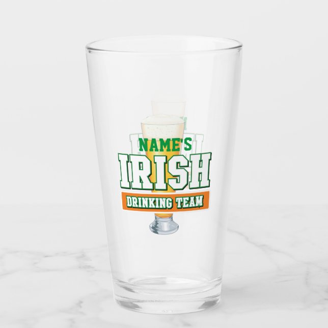 Personalised Irish Drinking Team Pint Glass (Front)