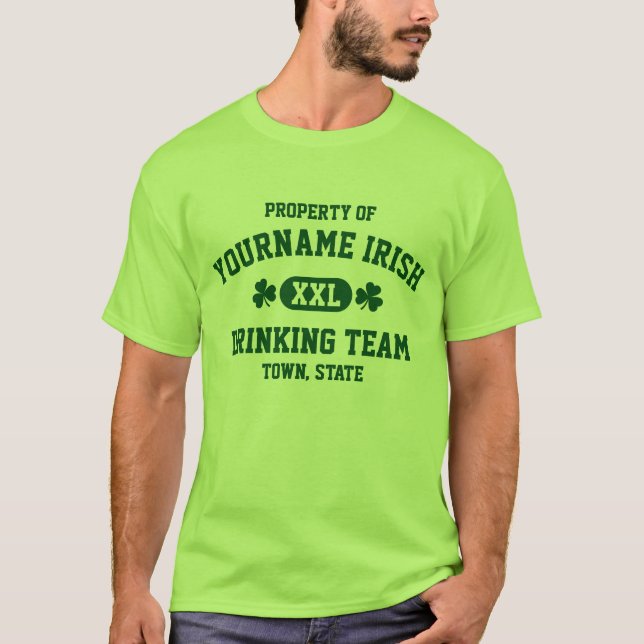 Personalised Irish Drinking Team St Patrick's Day T-Shirt (Front)