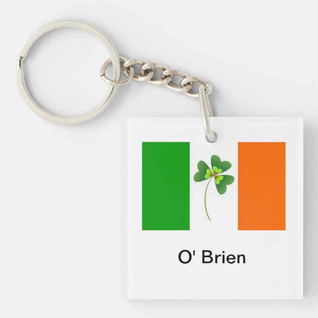 Personalised Irish Flag Keyring (Front)