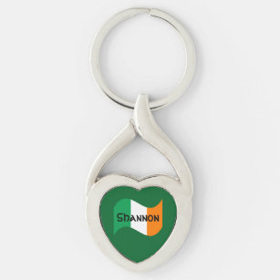 Personalised Irish Flag with Celtic Font Key Ring