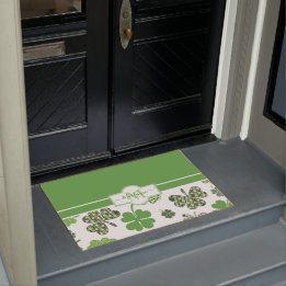 Personalised Irish Green Clover St Patricks Doormat