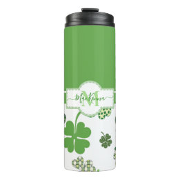 Personalised Irish Green Clover St Patricks Thermal Tumbler