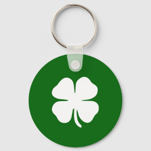 Personalised Irish Green Shamrock Key Ring
