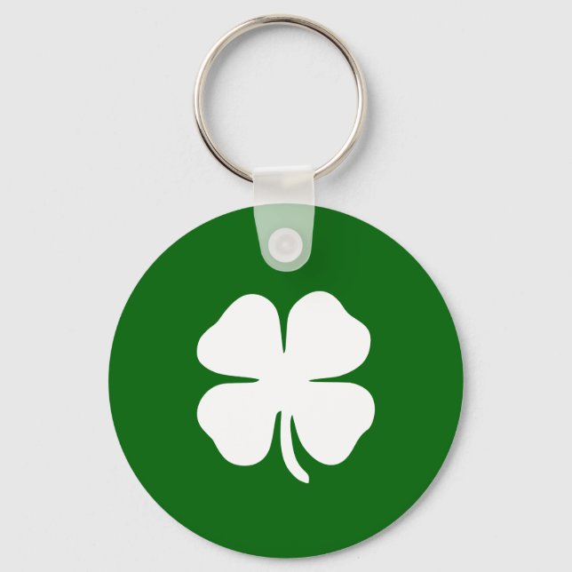 Personalised Irish Green Shamrock Key Ring (Front)