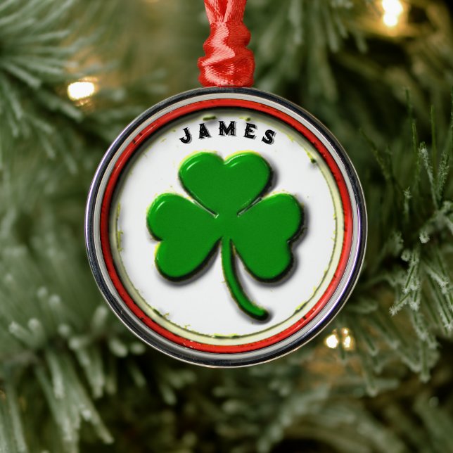 Personalised Irish Holiday Gift Metal Ornament (Tree)