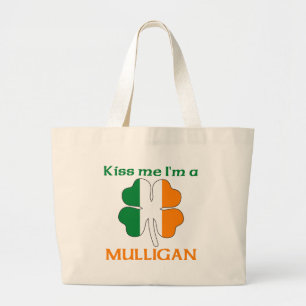 Personalised Irish Kiss Me I'm Mulligan Large Tote Bag