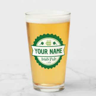 Personalised Irish Pub 16 oz. Beer Glass