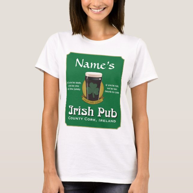 Personalised Irish Pub Babydoll Tee (Front)
