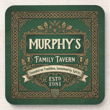 Personalised Irish Pub Family Tavern Vintage Green