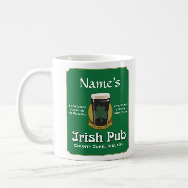 Personalised Irish Pub Mug (Left)