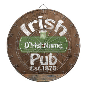 Personalised Irish Pub Old Keg Effect Sign Dartboard