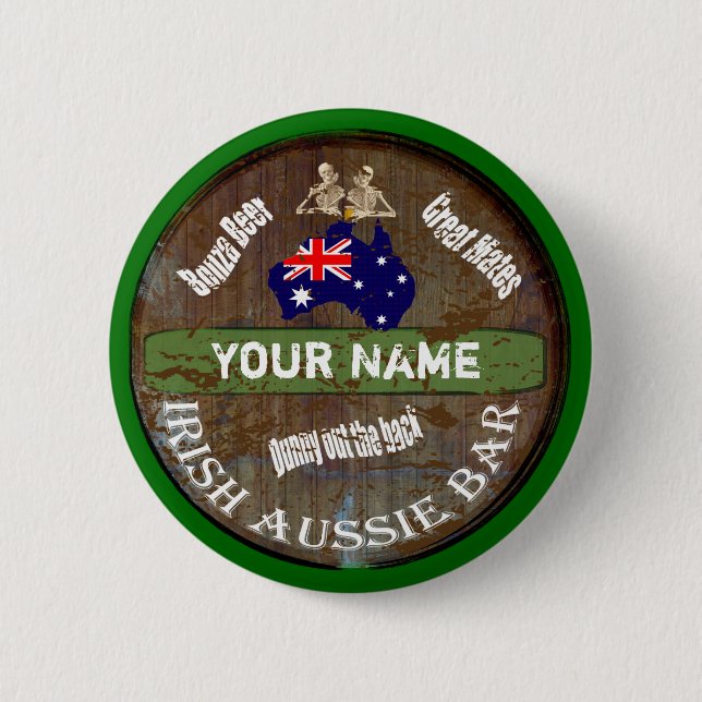 Personalised Irish pub sign 6 Cm Round Badge (Front)