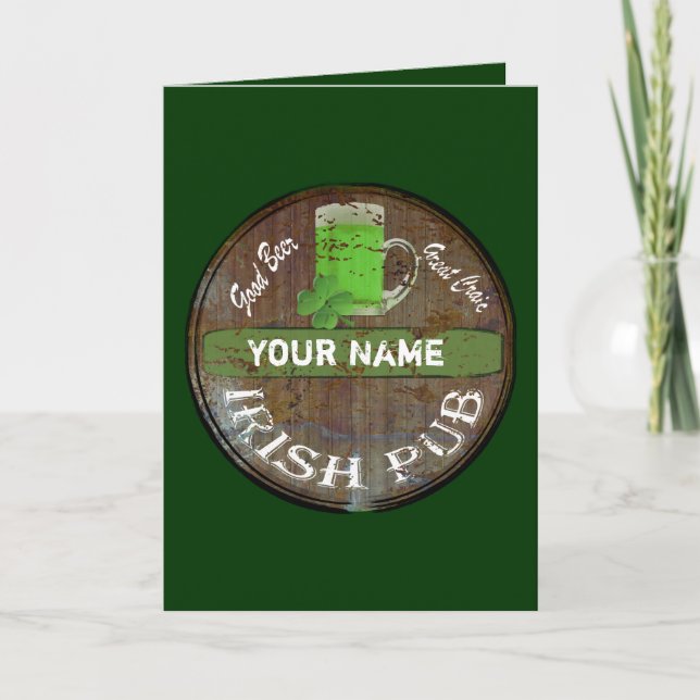 Personalised Irish pub sign Card (Front)