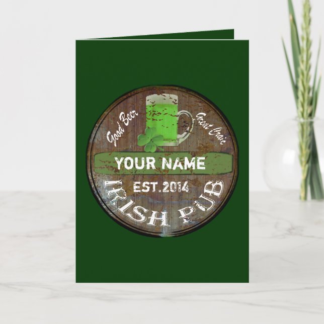 Personalised Irish pub sign Card (Front)