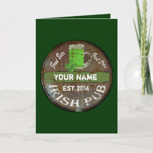 Personalised Irish pub sign Card