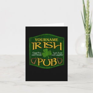 Personalised Irish Pub Sign Card