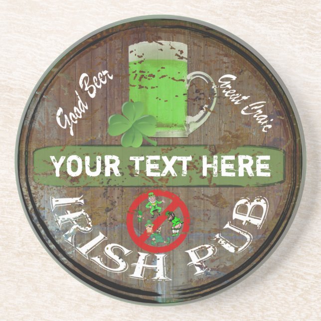 Personalised Irish pub sign Coaster (Front)