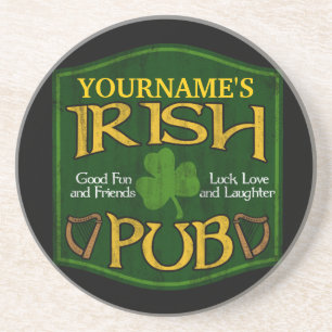 Personalised Irish Pub Sign Coaster