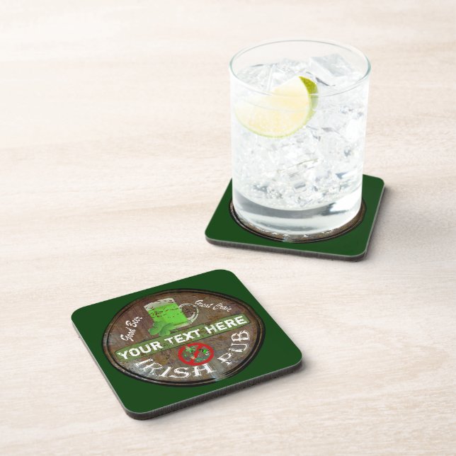 Personalised Irish Pub sign Coaster (Right Side)