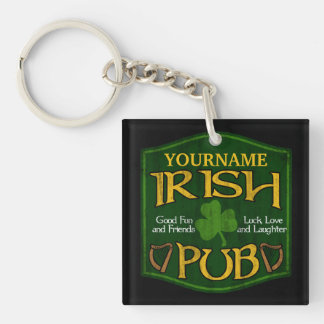 Personalised Irish Pub Sign Key Ring