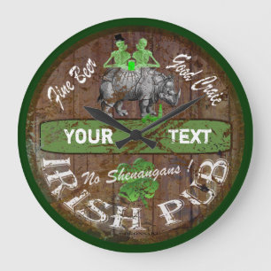 Personalised Irish pub sign Large Clock