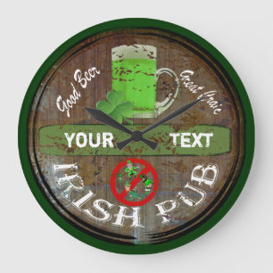 Personalised Irish pub sign Large Clock