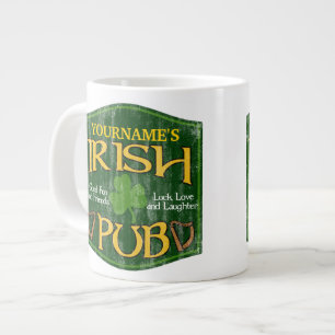 Personalised Irish Pub Sign Large Coffee Mug