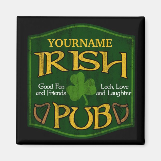 Personalised Irish Pub Sign Magnet (Front)