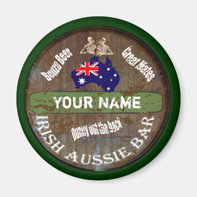 Personalised Irish pub sign Magnet (Front)