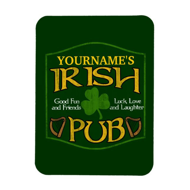Personalised Irish Pub Sign Magnet (Vertical)