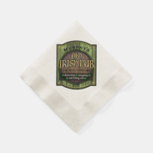 Personalised, Irish Pub Sign Napkin