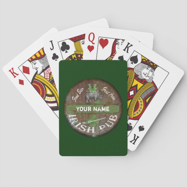 Personalised Irish pub sign Playing Cards (Back)