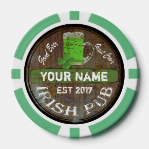 Personalised Irish Pub sign Poker Chips